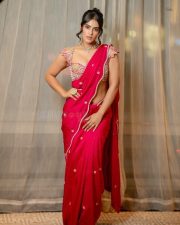 Ravishing Kavya Thapar in a Red Saree Photos 06
