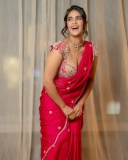 Ravishing Kavya Thapar in a Red Saree Photos 07
