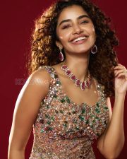 Resplendent Actress Anupama Parameswaran in a Multicolor Crystal Embellished Gown Photos 03