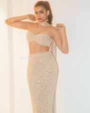 Resplendent Actress Mithila Palkar in a Pearl Crystal Embellished Ivory Two Piece Set Photos 06