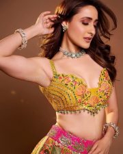 Riveting Pragya Jaiswal in a Yellow Floral Lehenga Photos 03