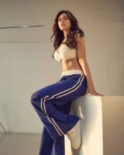 Sassy Nabha Natesh in a Trendy Tracks and White Sports Bra Pictures 01