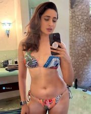 Seductive Pragya Jaiswal in a Two Piece Bathroom Mirror Selfie Photo 01