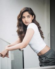 Sexy Beauty Kashmira Pardeshi in a White Half Sleeve Crop Top Pictures 01