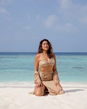 Sexy MILF Shriya Saran in a Nude Strapless Crop Top with a Matching Skirt Photo 01
