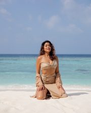 Sexy MILF Shriya Saran in a Nude Strapless Crop Top with a Matching Skirt Photo 01