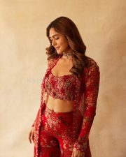 Sexy Mrunal Thakur in a Floral Embroidered Crop Top and Wide Legged Pants with a Sheer Overlay Photos 06 Sexy Mrunal Thakur in a Floral Embroidered Crop Top and Wide Legged Pants with a Sheer Overlay Photos 06
