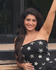 Sexy Rashi Singh Armpits in a Strapless Off Shoulder Star Printed Black Mini Dress Pictures 03
