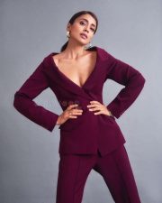 Sexy Shriya Saran in a Chic Purple Pantsuit Photos 06