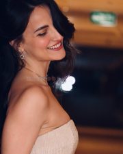 Sexy Swedish Greek Actress Elli AvrRam in a Light Strapless Gown with a Corset Bodice Photos 03