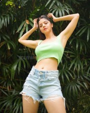 Sexy Vedhika in a Tank Top and Denim Shorts Picture 01