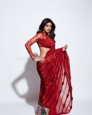 Shilpa Shetty Spicy Red Saree Photo 01