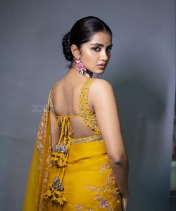 Siren Heroine Anupama Parameswaran Cute Saree Photoshoot Pictures 04
