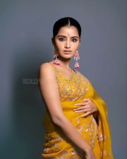 Siren Heroine Anupama Parameswaran Cute Saree Photoshoot Pictures 06