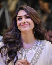 Smiling Mrunal Thakur in a White Salwar Pictures 04