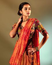 South Indian Beauty Anupama Parameswaran in a Patchwork Embroidered Lehenga with a Multi Coloured Embroidered Blouse Pictures 02
