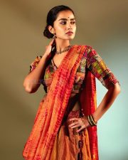 South Indian Beauty Anupama Parameswaran in a Patchwork Embroidered Lehenga with a Multi Coloured Embroidered Blouse Pictures 02