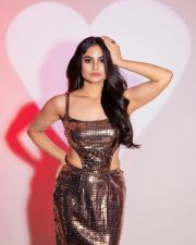 Sparkling Actress Naina Ganguly in a Gold Sequin Cutout Midi Dress Photos 01 Sparkling Actress Naina Ganguly in a Gold Sequin Cutout Midi Dress Photos 01