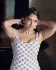Striking Actress Mrunal Thakur in a White Floral Embellished Mini Dress Photos 02 Striking Actress Mrunal Thakur in a White Floral Embellished Mini Dress Photos 02