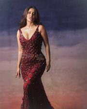 Stunning Nabha Natesh Cleavage in a Burgundy Sequined Mermaid Gown Photos 01 Stunning Nabha Natesh Cleavage in a Burgundy Sequined Mermaid Gown Photos 01