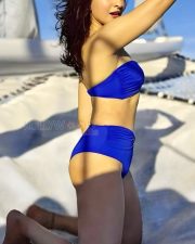 Stunning Pragya Jaiswal in a Blue Two Piece Bikini on a Boat Photos 01