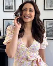 Stunning Pragya Jaiswal in a Pink and Orange Mini Dress Photos 01