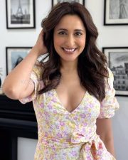 Stunning Pragya Jaiswal in a Pink and Orange Mini Dress Photos 02