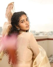 Stylish Anupama Parameswaran in a Beige Traditional Kurta Set Photos 04