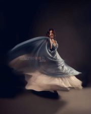 Tempting Nabha Natesh in a Blue and Gold Long Dress Photos 07