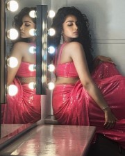Tillu Square Heroine Anupama Parameswaran Hot Pink Saree Pictures 02