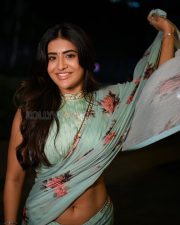 Vivacious Actress Rashi Singh in a Mint Green Floral Saree Photos 04
