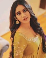 iSmart Beauty Nabha Natesh in a Mustard Anarkali Set Photos 01