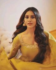 iSmart Beauty Nabha Natesh in a Mustard Anarkali Set Photos 03