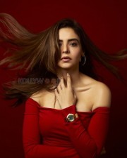 Actress Aamna Sharif Hot in Red Dress Photos 01