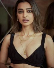 Actress Radhika Apte in a Sexy Black Dress Photos 01