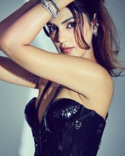 Actress Rhea Chakraborty in a Sexy Leather Dress Photoshoot Pictures 01