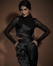 Actress Shruti Haasan Black Dress Photoshoot Stills