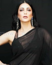 Actress Shruti Haasan Black Saree Pictures