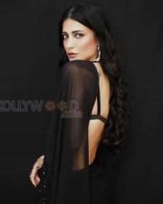 Actress Shruti Haasan Black Saree Pictures