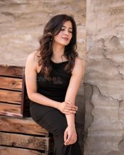 Beautiful Amritha Aiyer in a Black Sleeveless Ruched Dress Photos 01 Beautiful Amritha Aiyer in a Black Sleeveless Ruched Dress Photos 01