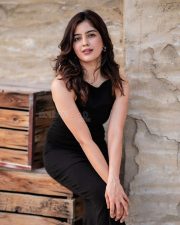 Beautiful Amritha Aiyer in a Black Sleeveless Ruched Dress Photos 02 Beautiful Amritha Aiyer in a Black Sleeveless Ruched Dress Photos 02
