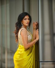 Beautiful Eesha Rebba in a Yellow Saree with a Sleeveless Blouse Photos 02