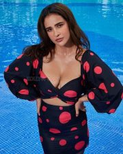 Bold Aisha Sharma Big Cleavage in a Polka Dotted Outfit for Face Magazine Photoshoot Pictures 01