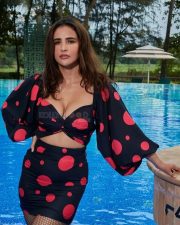 Bold Aisha Sharma Big Cleavage in a Polka Dotted Outfit for Face Magazine Photoshoot Pictures 02
