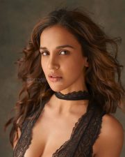 Bold Aisha Sharma in a Black Lace Dress Picture 01