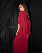 Bold Sophie Choudhry in a Burgundy Cocktail Dress at Lakme Fashion Week 2025 Photos 03