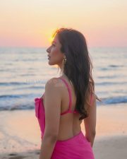 Bold Sophie Choudry in a Pink Spaghetti Strap Dress Photos 02