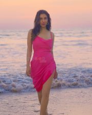Bold Sophie Choudry in a Pink Spaghetti Strap Dress Photos 03