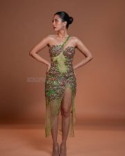 Bold and Glamorous Barkha Singh in a Green One Shoulder Sequin Ankle Length Dress Photos 03