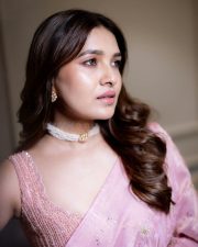 Charming Vani Bhojan in a Soft Pink Saree with Sleeveless Blouse Photos 04